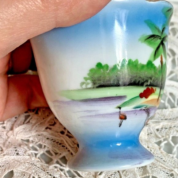 Flamingo Mini Tea Cup Saucer Vintage Florida Souvenir - Picture 9 of 10